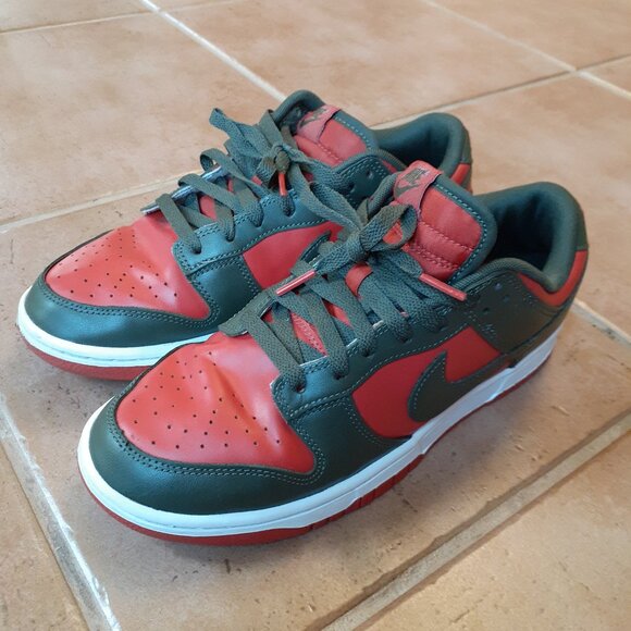 Size 8.5 Nike Dunk Low Cargo Khaki Mystic Red Sneakers DV0833-600 - Picture 10 of 10